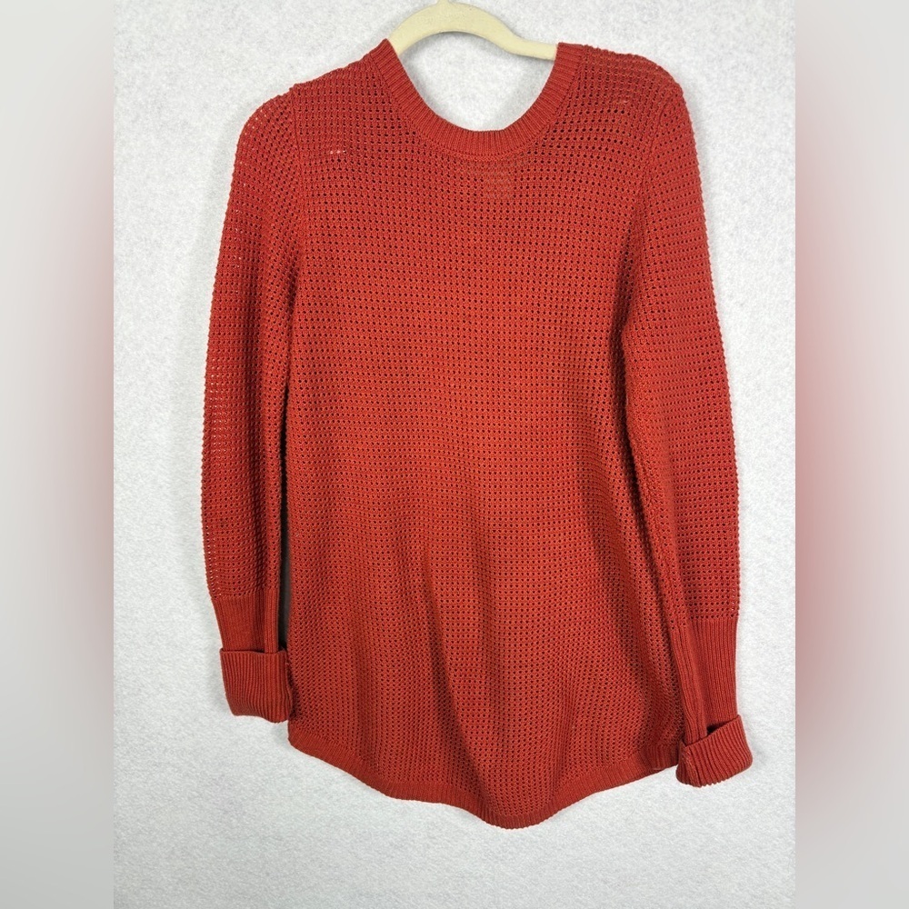 Max Studio Dark Orange Button Back Knit Sweater Size M